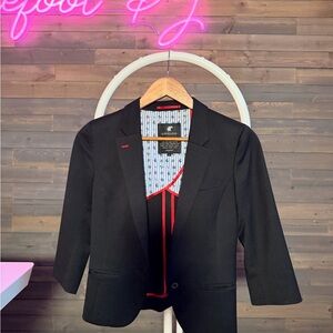 Loveless Black Blazer with Red Accents|Size 34